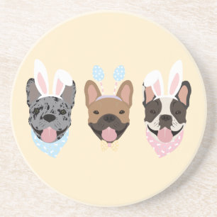 Happy Easter French Bulldogs Getränkeuntersetzer