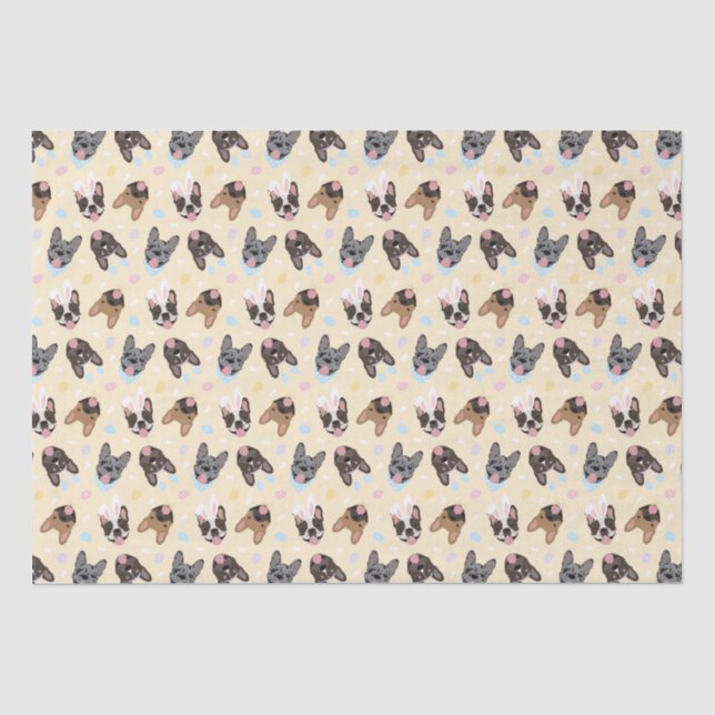 Happy Easter French Bulldogs Seidenpapier (Vorderseite)