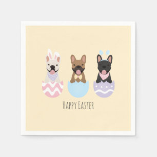 Happy Easter French Bulldogs Serviette