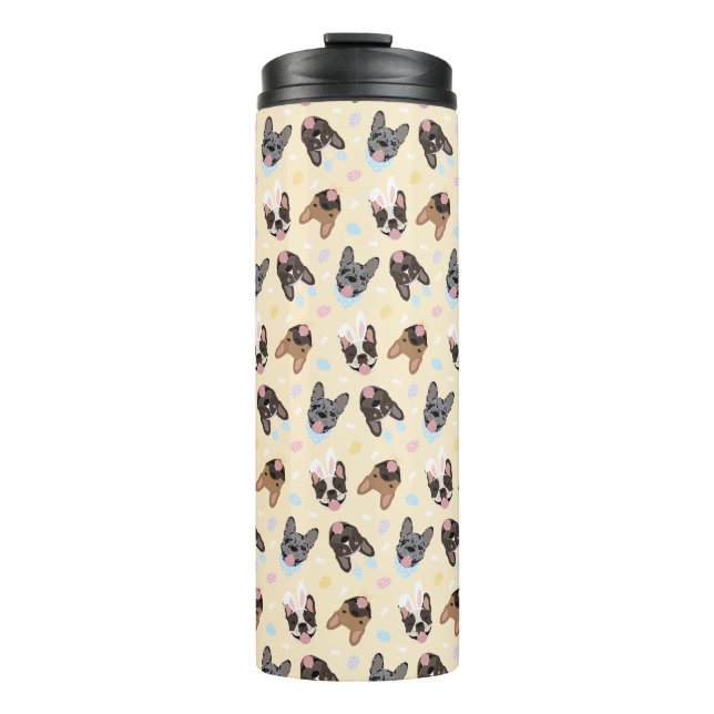 Happy Easter French Bulldogs Thermosbecher (Vorderseite)