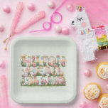 Happy Easter from Hilton Head Island Pappteller<br><div class="desc">Happy Easter Hilton Head Style! The design on these colorful holiday paper plates feature a whimsical and festive depiction of the text "Hilton Head Island" with each letter beautifully decorated for Easter! Included are pastel-colored Easter eggs, blooming spring flowers, soft ribbons, and playful bunny motifs. The plates are perfect for...</div>