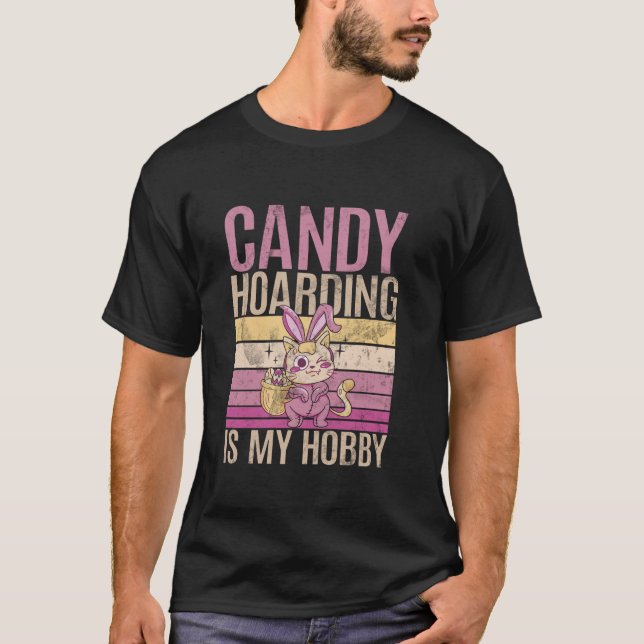 Happy Easter Funny Candy Hoarding Design Osterfeie T-Shirt (Vorderseite)