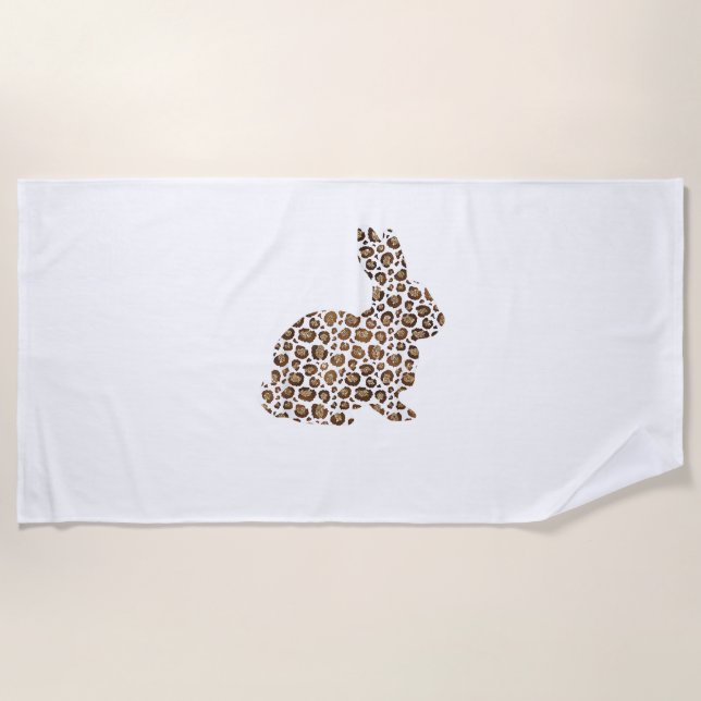 Happy Easter Geschenk Leopard Print Pattern Bunny  Strandtuch (Vorderseite)