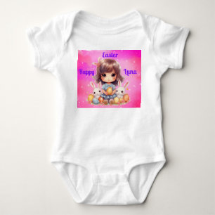 Happy Easter Girls Baby Bodysuit Strampler