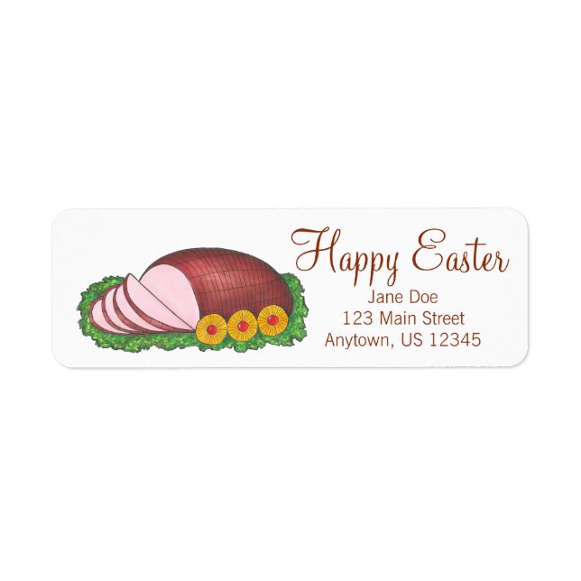 Happy Easter Glazed Ham Feinschmecker Address Labe (Vorne)