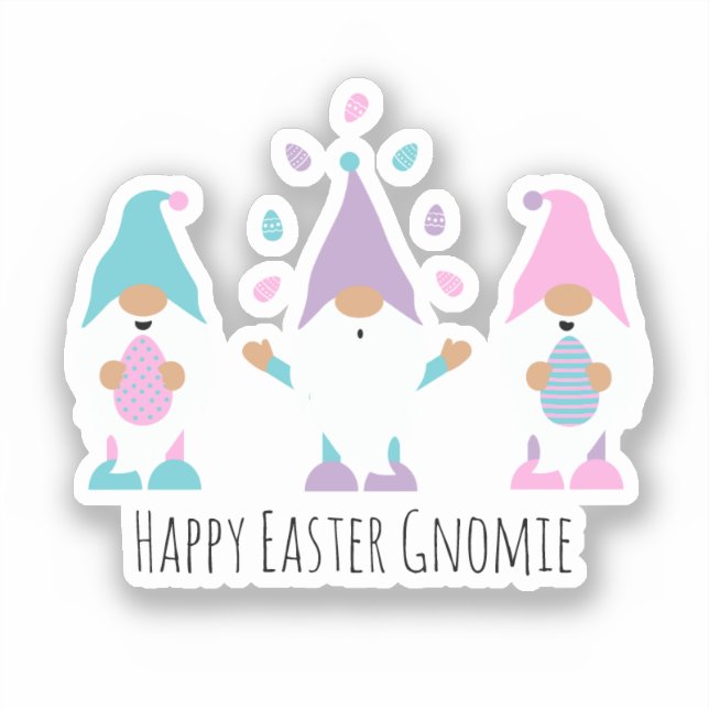 Happy Easter Gnomie Juggling Ostereier Aufkleber (Vorderseite)