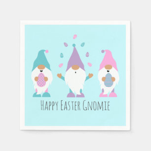 Happy Easter Gnomie Juggling Ostereier Napkins Serviette