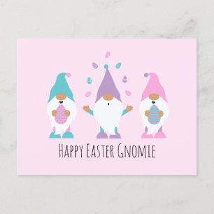 Happy Easter Gnomie Juggling Ostereier Postkarte