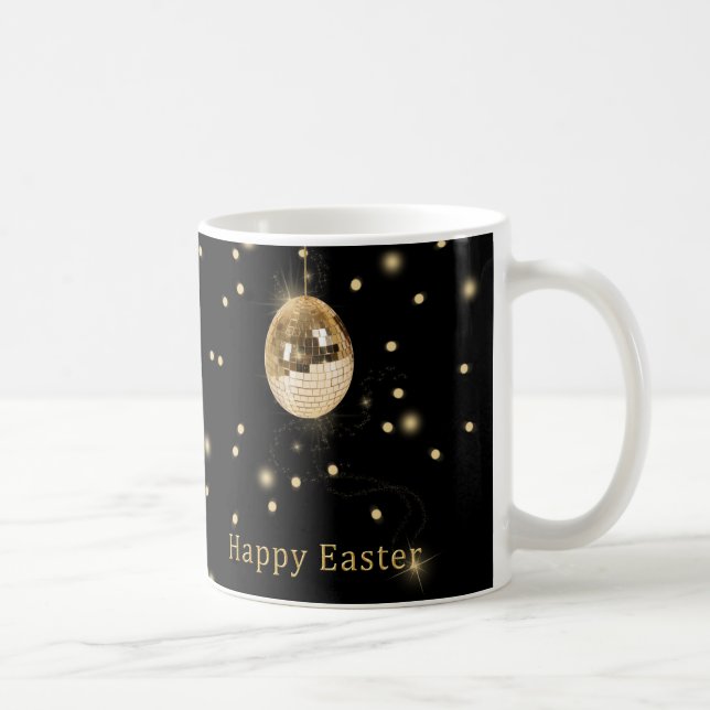 Happy Easter Gold Disco Ball Kaffeetasse (Rechts)