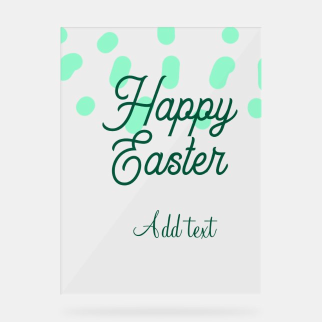 Happy Easter green eggs pastel name date simple  (Recto)