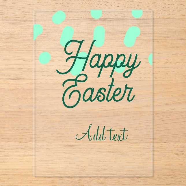 Happy Easter green eggs pastel name date simple  Acryleinladungen (Vorderseite)
