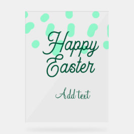 Happy Easter green eggs pastel name date simple Acrylschild