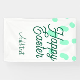 Happy Easter green eggs pastel name date simple Banner