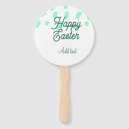 Happy Easter green eggs pastel name date simple Fächer