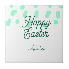 Happy Easter green eggs pastel name date simple Fliese