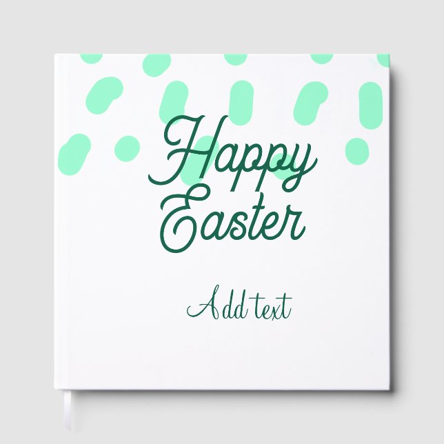 Happy Easter green eggs pastel name date simple  Gästebuch (Vorderseite)