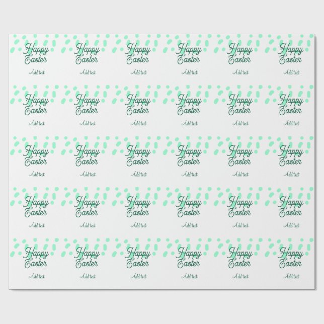 Happy Easter green eggs pastel name date simple  Geschenkpapier (Flach)