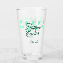 Happy Easter green eggs pastel name date simple Glas