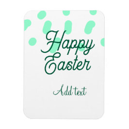 Happy Easter green eggs pastel name date simple Magnet