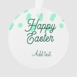 Happy Easter green eggs pastel name date simple Ornament
