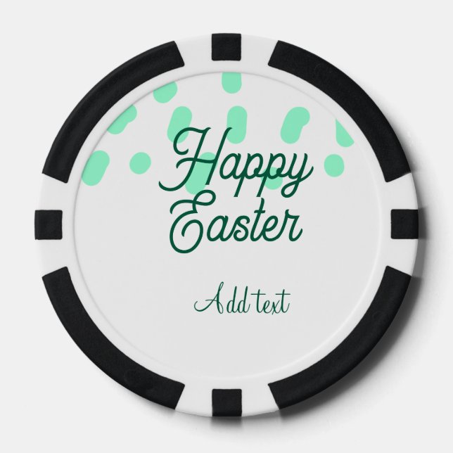 Happy Easter green eggs pastel name date simple  Pokerchips (Vorderseite)
