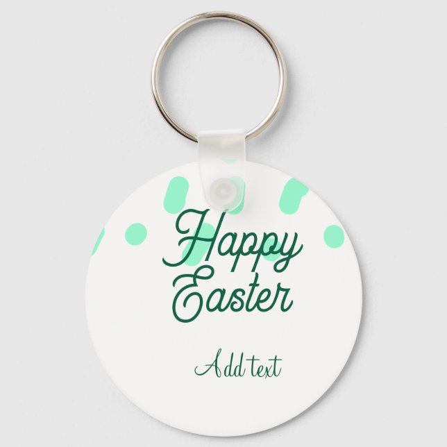 Happy Easter green eggs pastel name date simple  Schlüsselanhänger (Vorderseite)