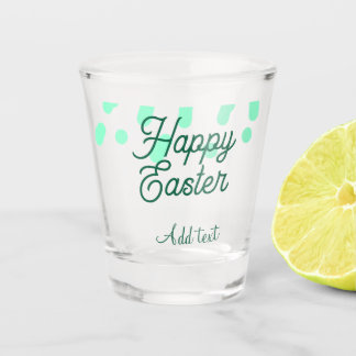Happy Easter green eggs pastel name date simple Schnapsglas