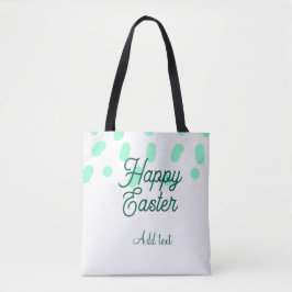 Happy Easter green eggs pastel name date simple Tasche