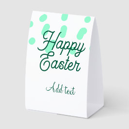 Happy Easter green eggs pastel name date simple Tischaufsteller