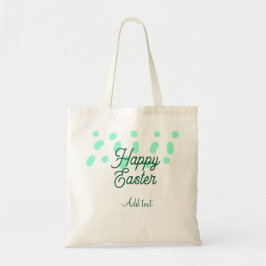 Happy Easter green eggs pastel name date simple Tragetasche