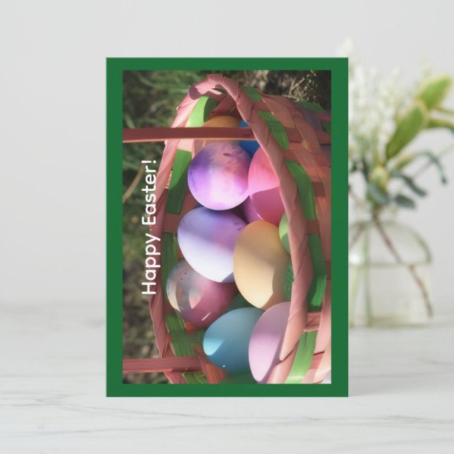 Happy Easter Greeting Card Feiertagskarte (Stehend Vorderseite)