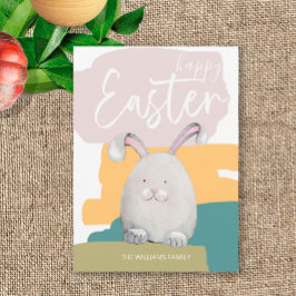 Happy Easter Happy Bunny Watercolor Ferienkarte Feiertagskarte