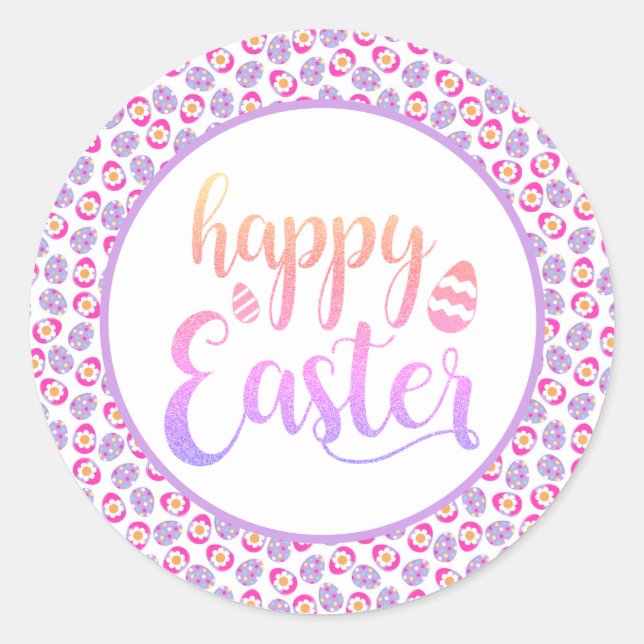 Happy Easter Holiday Easter Egg Party Runder Aufkleber (Vorderseite)