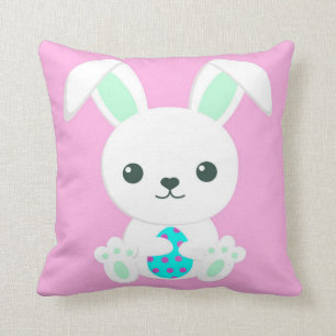 Happy Easter Holiday Trendy Bunny Floral Kissen