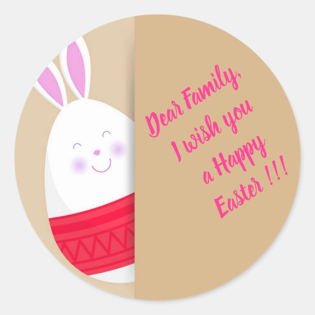Happy Easter Holiday Trendy Bunny Floral Runder Aufkleber (Vorderseite)