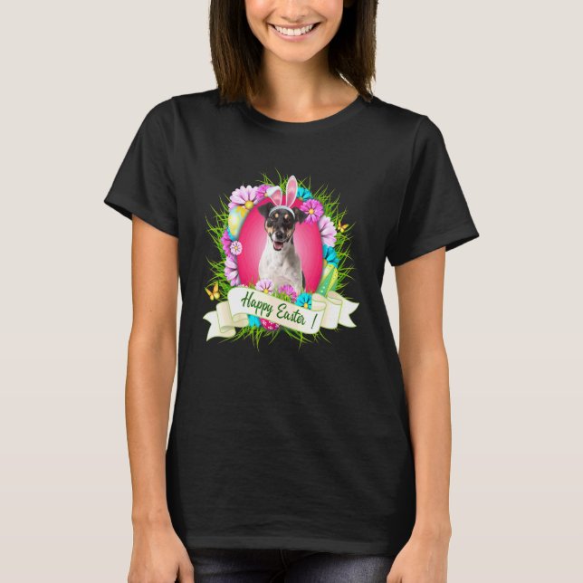 Happy Easter Jack Russell Terrier Wearing Bunny Ey T-Shirt (Vorderseite)