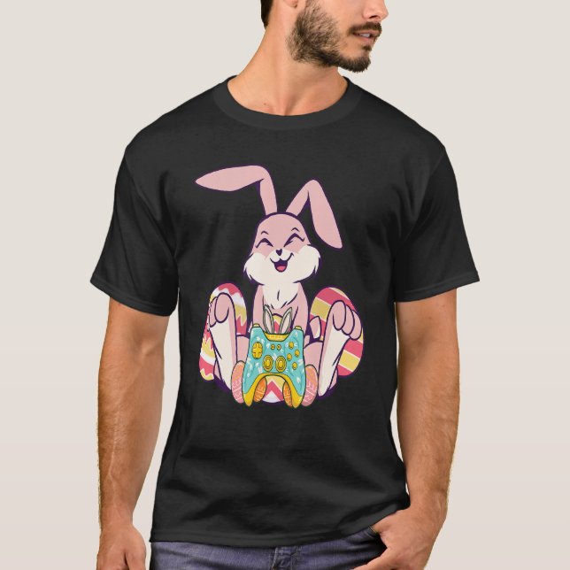Happy Easter Joystick Bunny Ear Funny Gaming Kinde T-Shirt (Vorderseite)