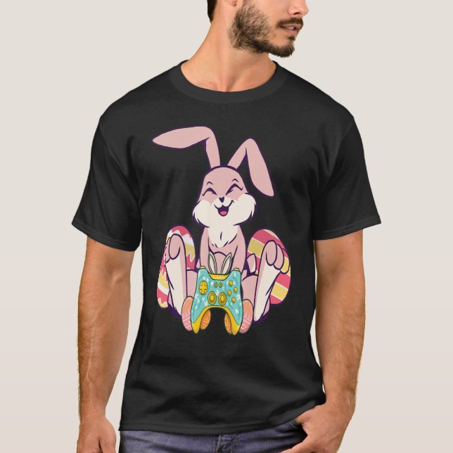 Happy Easter Joystick Bunny Ear Gaming Kids Boys T-Shirt (Vorderseite)