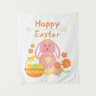 Happy Easter Kaninchen Tapestry Wandteppich
