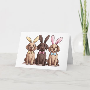 Happy Easter Labrador Retriever Hunde Bunny Ears Karte