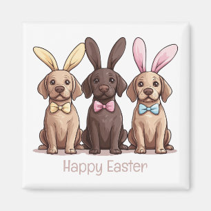 Happy Easter Labrador Retriever Hunde Bunny Ears Magnet