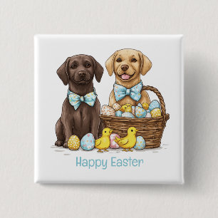 Happy Easter Labrador Retriever Hunde Button