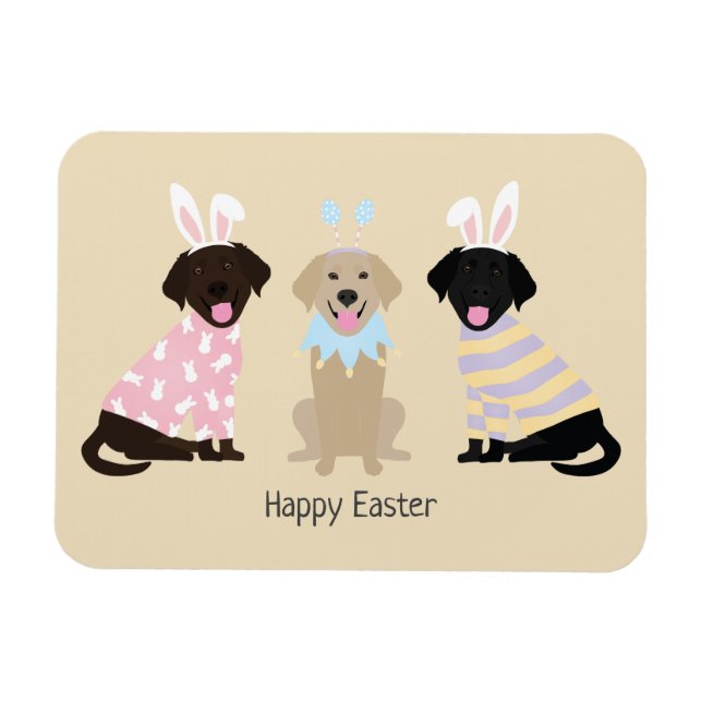 Happy Easter Labrador Retriever Hunde Magnet (Horizontal)