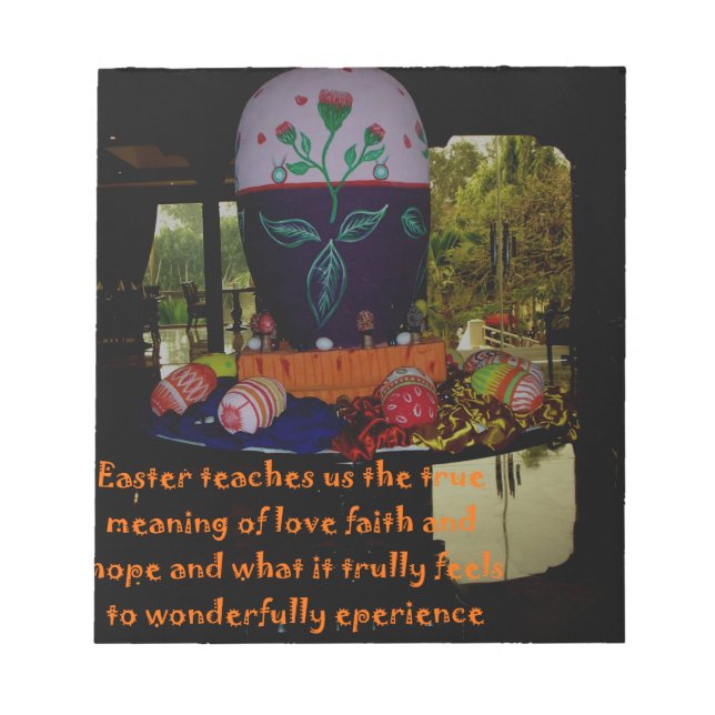 Happy Easter Love Faith and Hope Wishes Notizblock (Vorderseite)