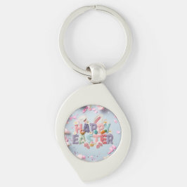 Happy Easter Metal Keychain Schlüsselanhänger