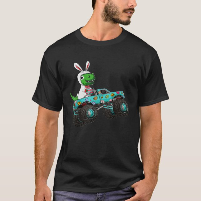 Happy Easter Monster Truck Trex Dinosaur Bunny Cos T-Shirt (Vorderseite)