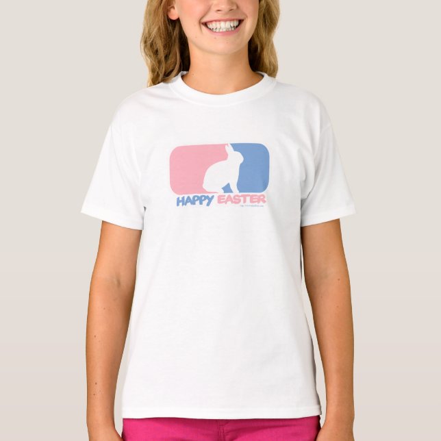 Happy Easter Niedlich Bunny Sports Style Logo T-Shirt (Vorderseite)