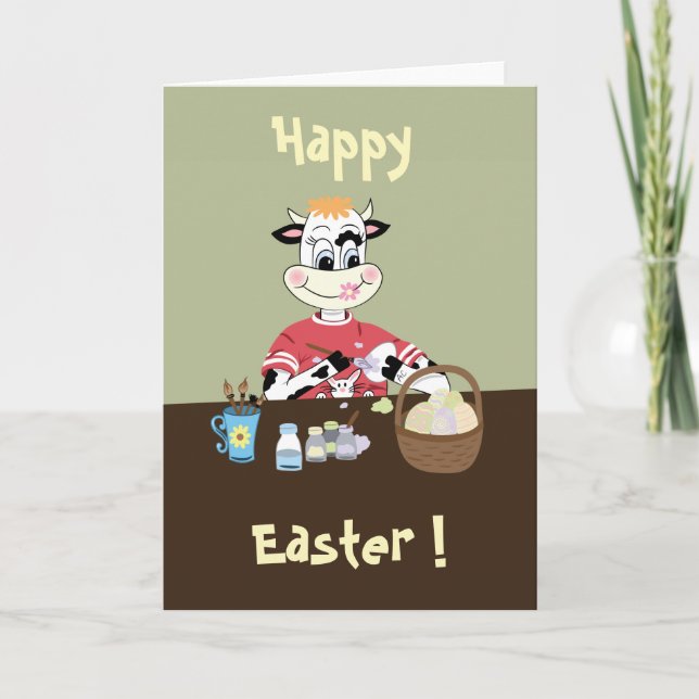 Happy Easter Painting Kid Grußkarte Karte (Vorderseite)