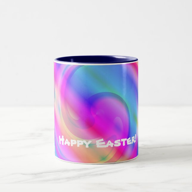 Happy Easter Pastel Swirl, ZSSG Zweifarbige Tasse (Mittel)