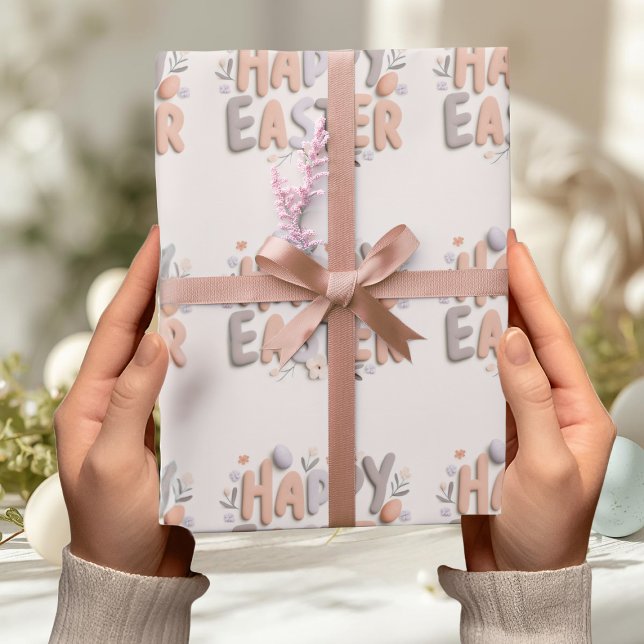 Happy Easter Pastel Wrapping Paper Geschenkpapier (Von Creator hochgeladen)